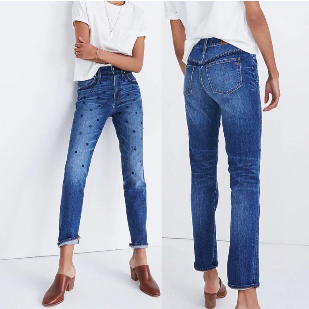 Madewell The High-Rise Slim Boyjean: Beaded Edition